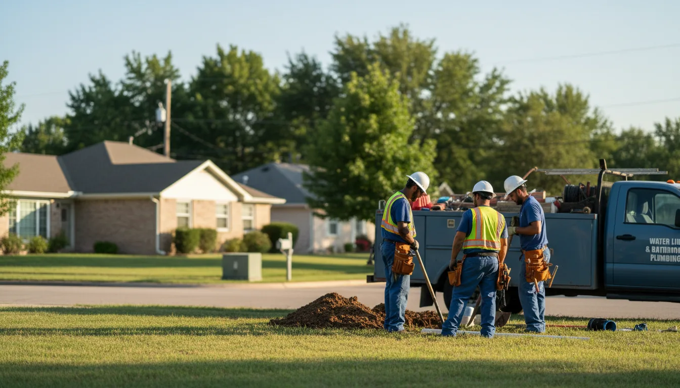 Residential water line and bathroom plumbing service in Wales, WI